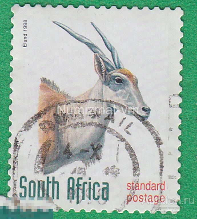 Марка ЮАР 1998 г  Канна, или обыкновенная канна — обитающая в Африке антилопа,