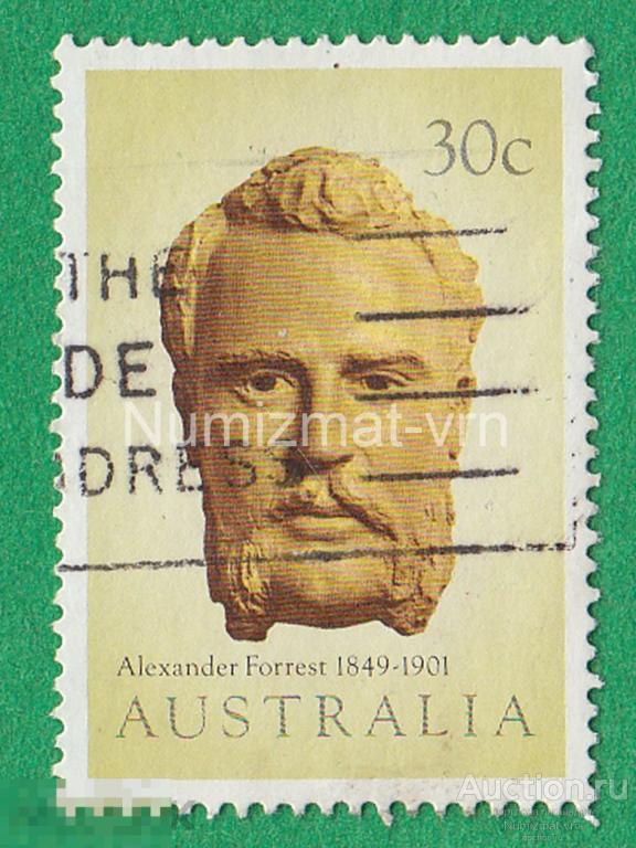 Марка Австралия 1969 г. Александр Форрест — австралийский путешественник, мэр Перта.