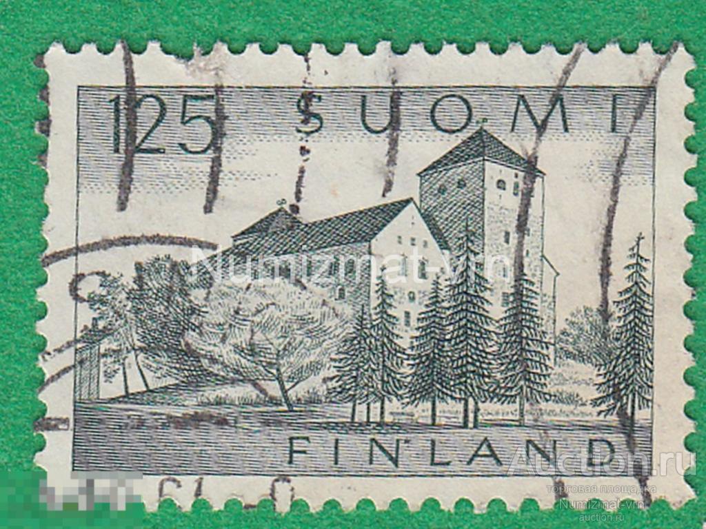 Марка Финляндия. 1961 г. Виды города. Хельсинки. Город. Порт.
