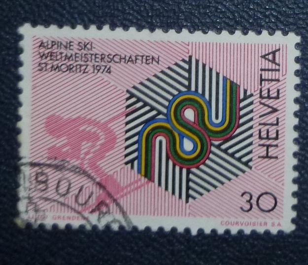 Швейцария 1973 Mi# 1064  горнолыжный спорт  гаш