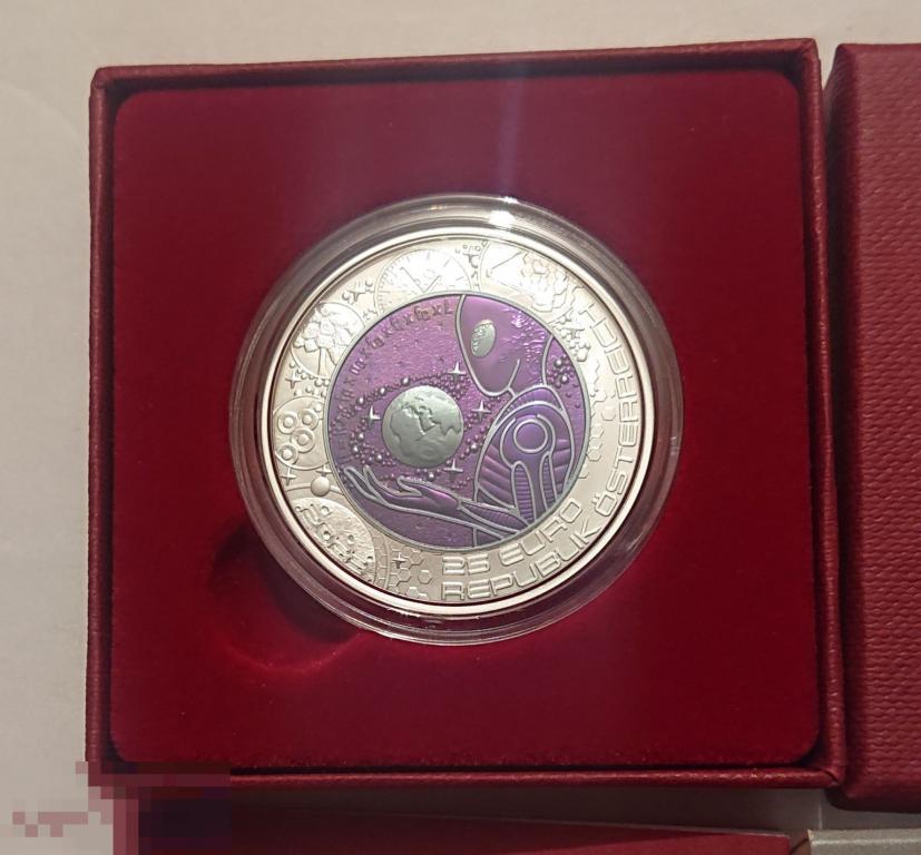 25 евро 2022 Внеземная жизнь. Серебро - Ниобий. Австрия. Полный комплект. В НАЛИЧИИ!
