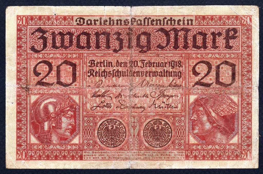 Германия 20 марок 1918 г.
