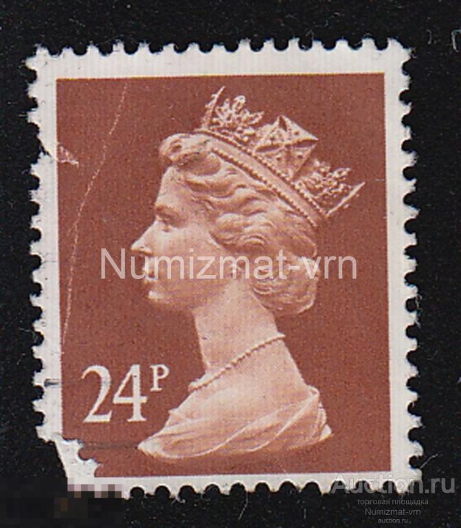 Марка Великобритания. 1976 г. Королева Елизавета. Королева Великобритании. Королева Англии.