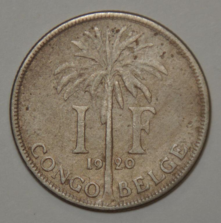 Бельгийское Конго 1 франк 1920 CONGO BELGE РЕДКАЯ (С36)