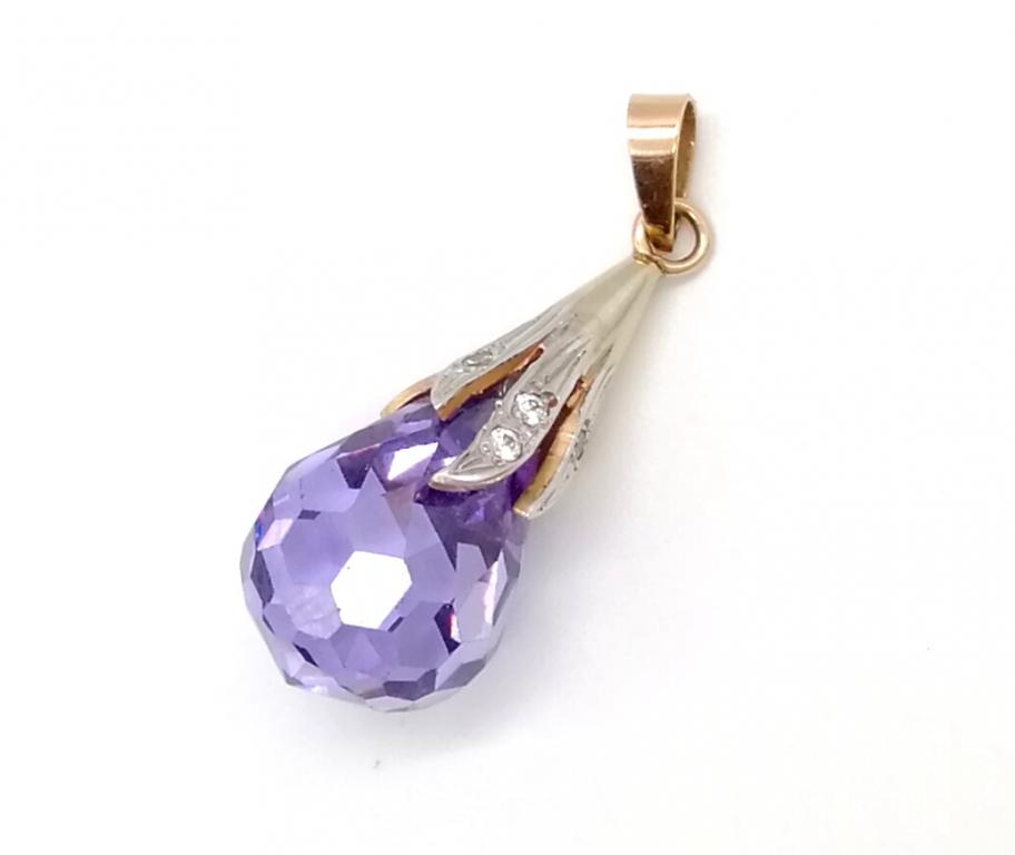 Золотая Подвеска 585 пробы с Фианитами