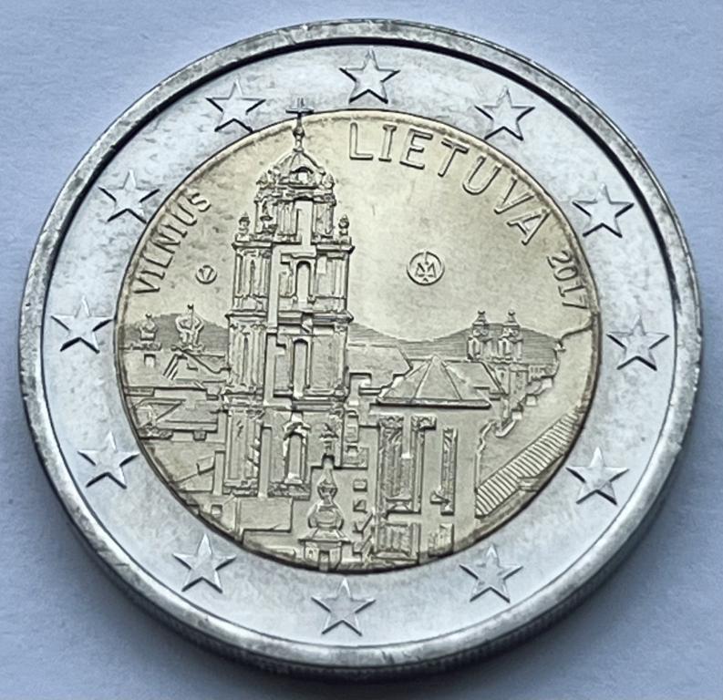 ЛИТВА 2 ЕВРО 2017 ГОД ВИЛЬНЮС UNC