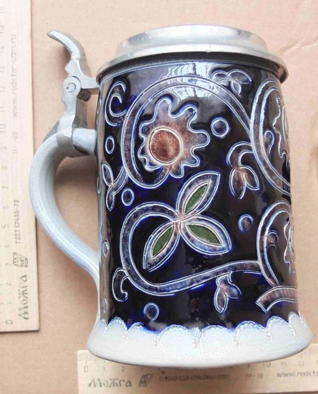 немецкая пивная кружка, номерная, старая, коллекционная