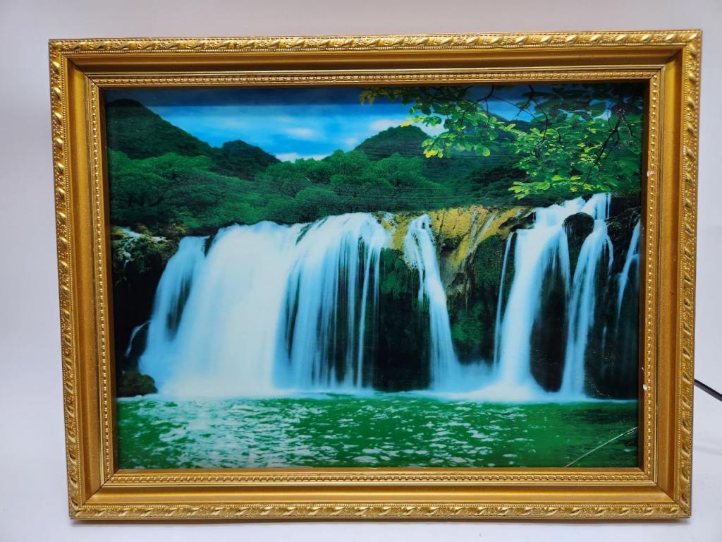 Картина панно антистресс Водопад с подсветкой и пением птиц