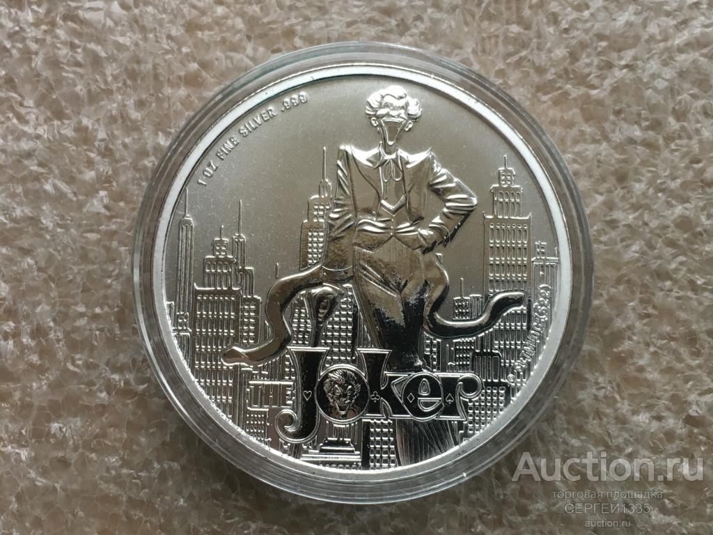 Самоа 5 долларов 2024 Джокер The Joker Супергерой комиксов DC Comics СЕРЕБРО