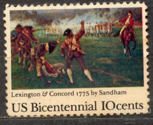 США  1975  **  живопись 200 лет битва при Лексингтоне и Конкорде 1775