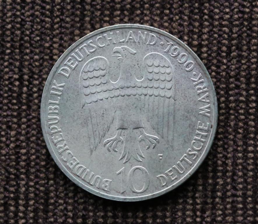 Германия 10 марок 1990 года Барбаросса серебро