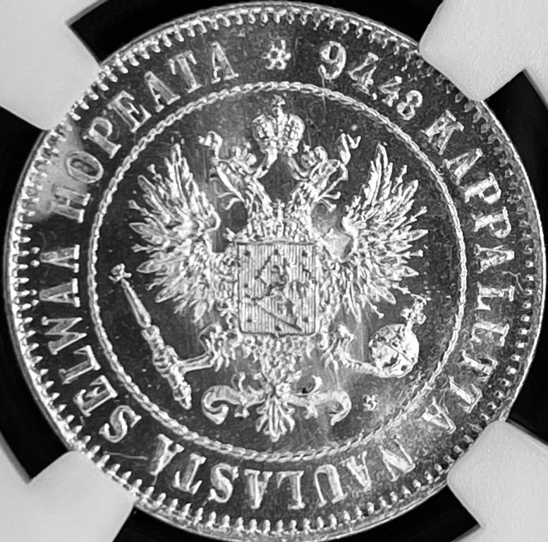 1 марка Markka 1915 ННР MS64