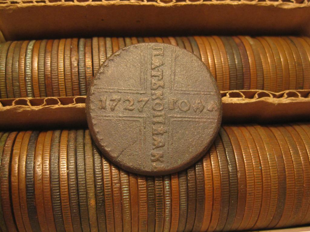 5 копеек 1727 года! кд КД Коллекция ! без гурта ! До 1917 г.007