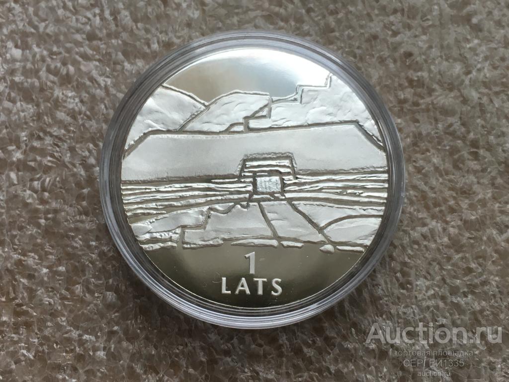 Латвия 1 лат 2000 Вечные ценности Времена и ценности Земля СЕРЕБРО