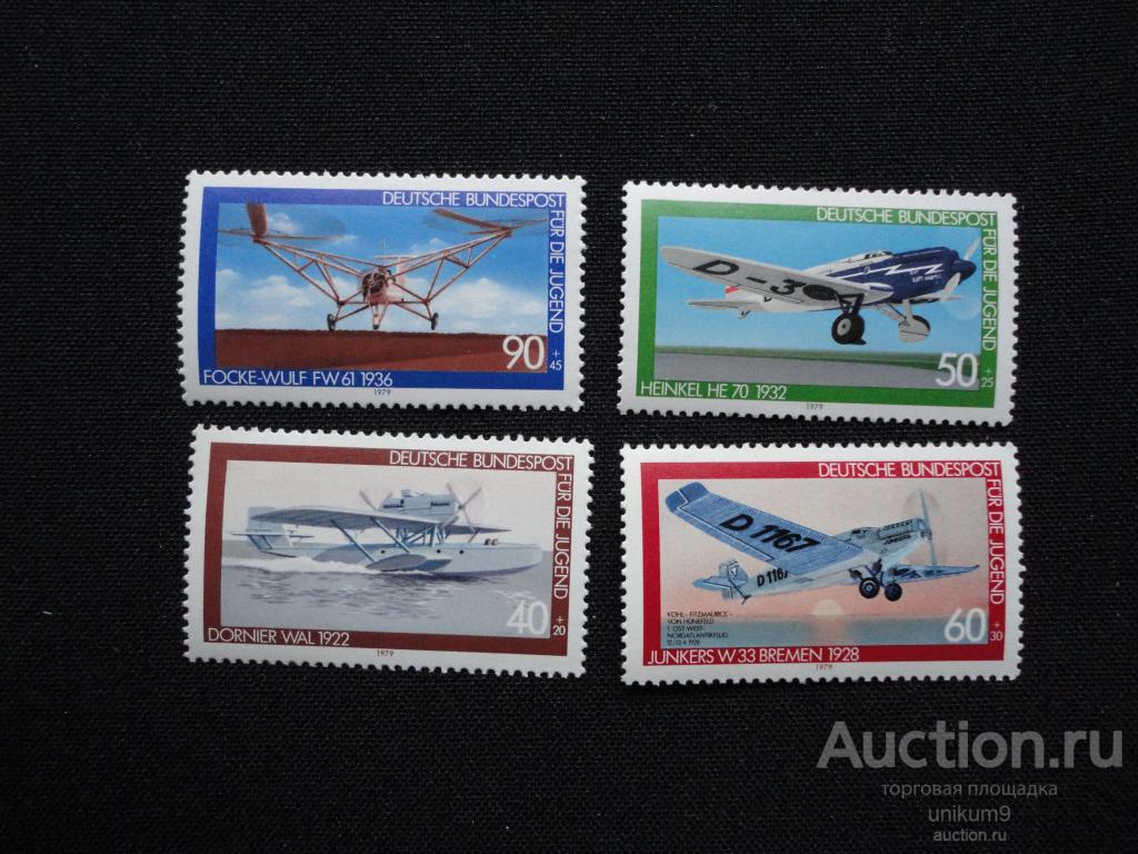 марки .  ФРГ.   авиация полная  серия. 1979 г.   MNH