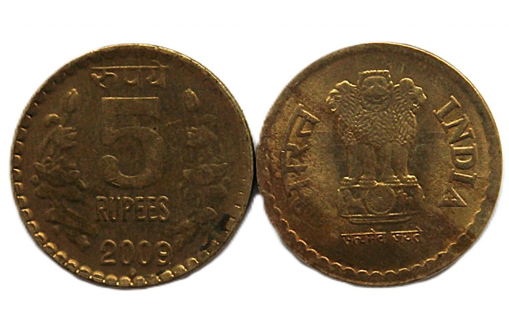 ИНДИЯ 5 рупий 2009 (KM# 373)