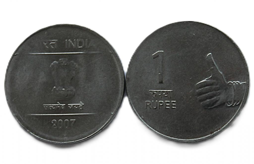 ИНДИЯ 1 рупия 2007 (KM# 331) Бхаратнатьям. Жест рукой