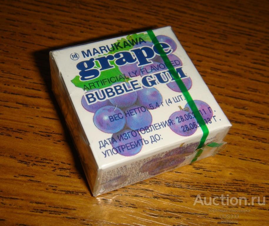 Жевательная резинка MARUKAWA grape BUBBLE GUM. Япония.