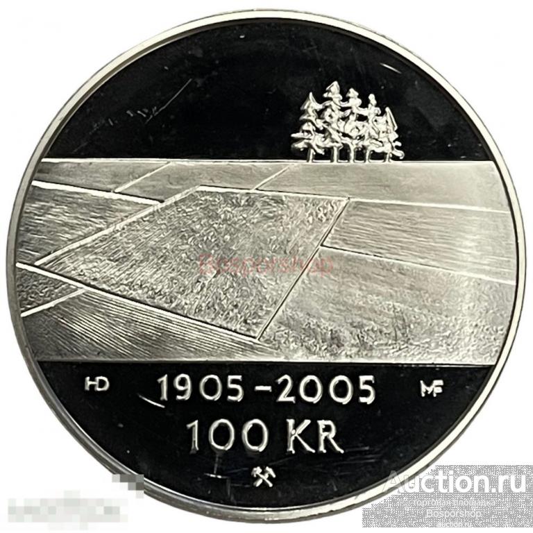 Норвегия 100 крон 2003 г. (100 лет Независимости) (Proof) (Лот №2)