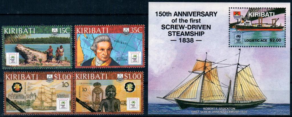 Кирибати 1988 корабли парусники, MNH