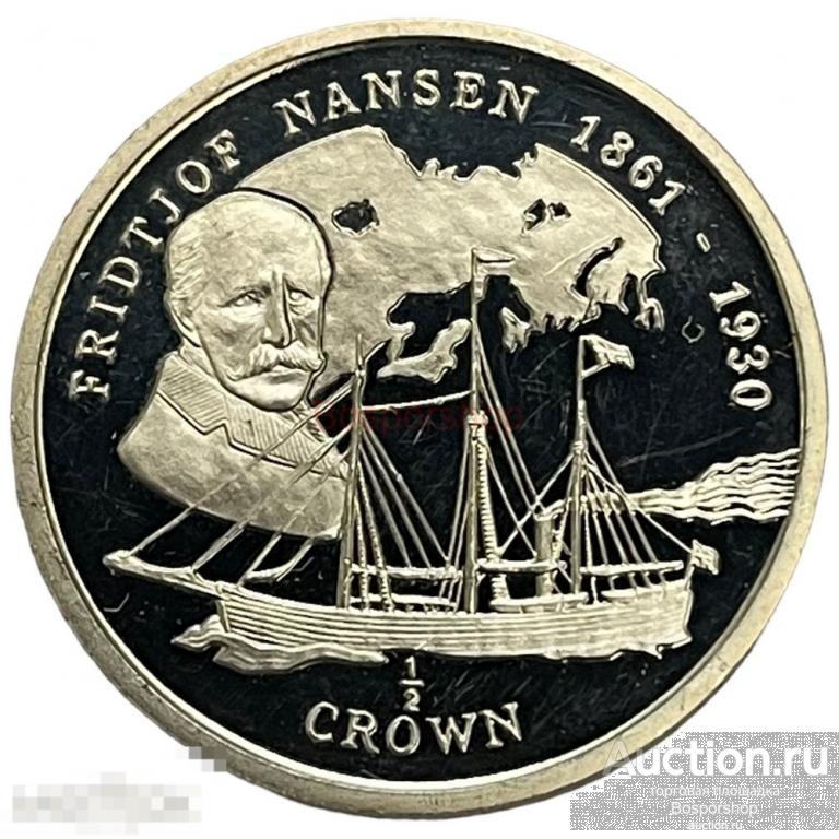 Остров Мэн 1/2 кроны 1997 г. (Фритьоф Нансен) (Proof)