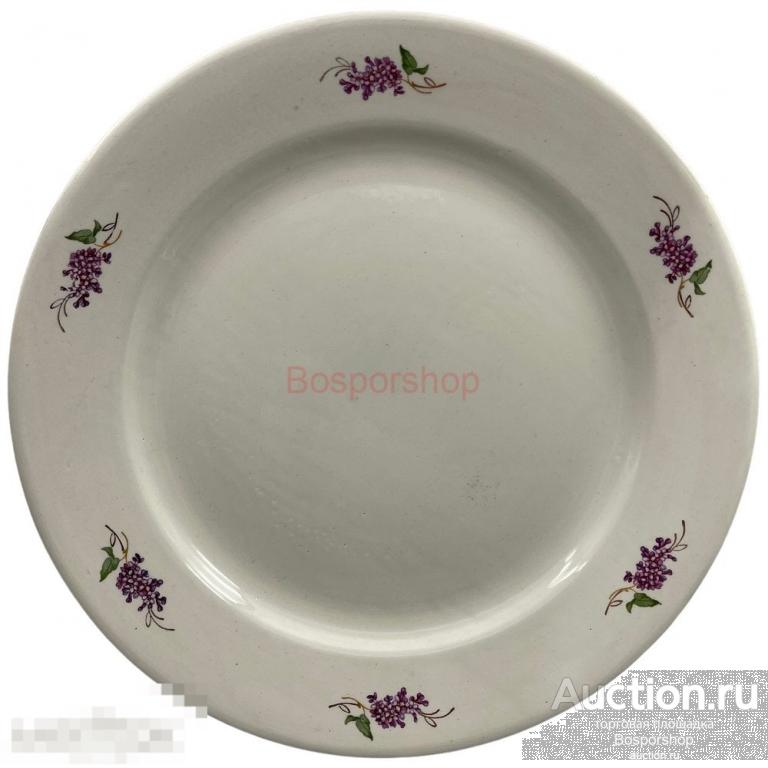 Блюдо "Сирень", 36 см, фаянс, 1957-1965 гг, Будянский фаянсовый завод (Буды), СССР