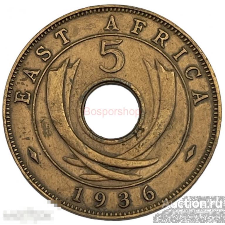Восточная Африка 5 центов 1936 г. (Георг V)