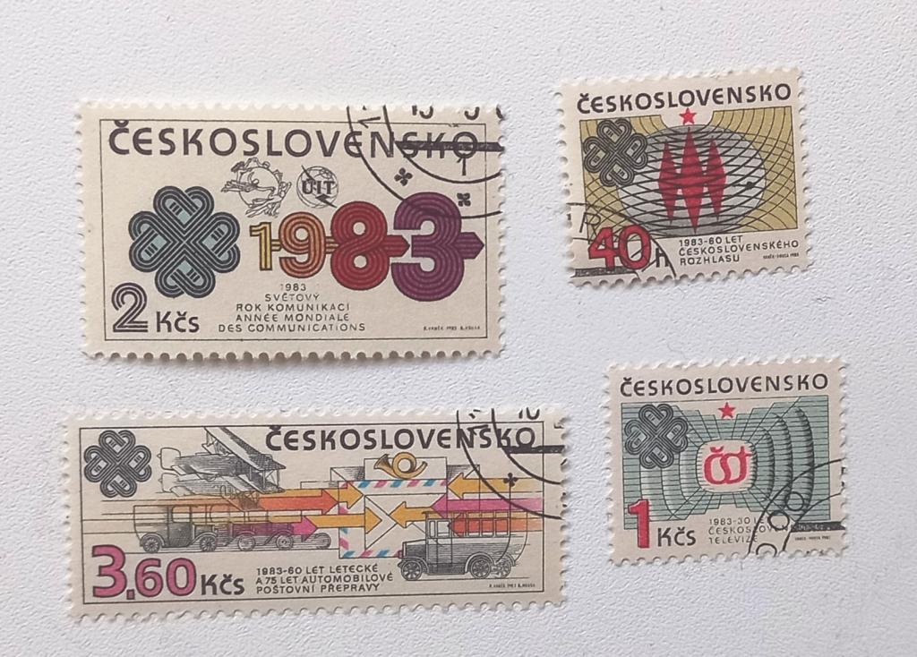 Чехословакия 1983 год Всемирный год телекоммуникаций авиация транспорт связь самолет Гаш