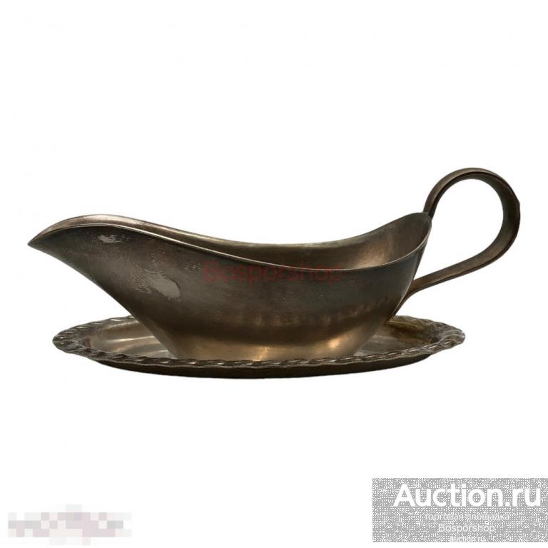 Мельхиоровый соусник на подносе, 1975-1985 гг., Кольчугино, СССР
