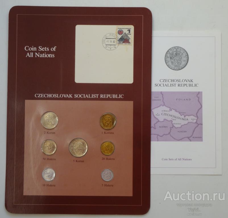 Чехословакия набор монет  из серии Coin Sets of All Nations.