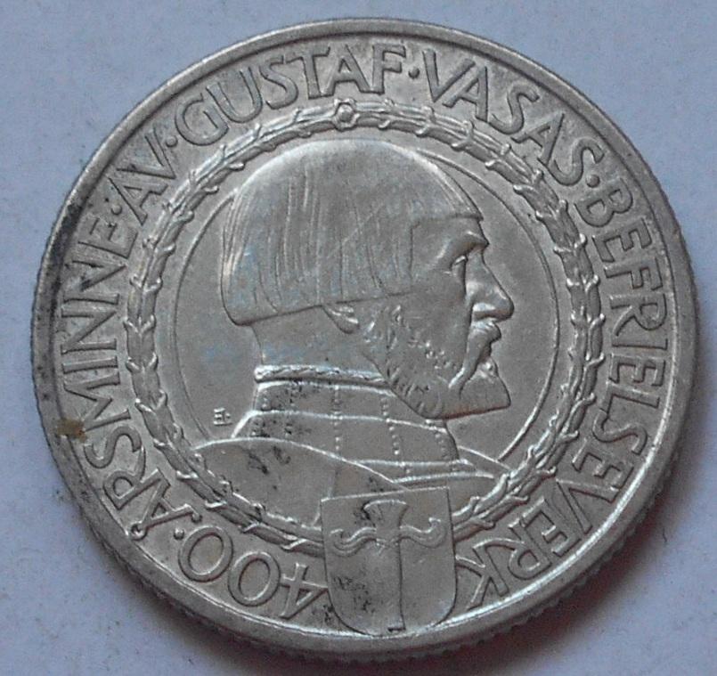 2 кроны 1921 год швеция серебро