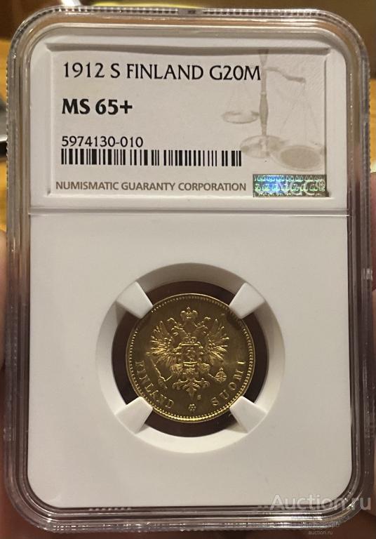20 МАРОК 1912  NGC  MS65+ ЗОЛОТО РОССИЯ  🇫🇮 ФИНЛЯНДИЯ 🇫🇮