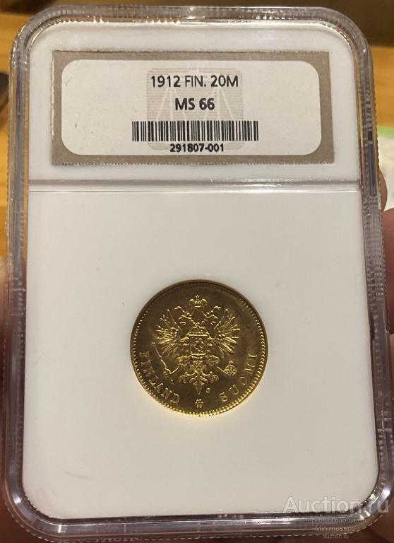20 МАРОК 1912  NGC  MS66 ЗОЛОТО РОССИЯ  🇫🇮 ФИНЛЯНДИЯ 🇫🇮