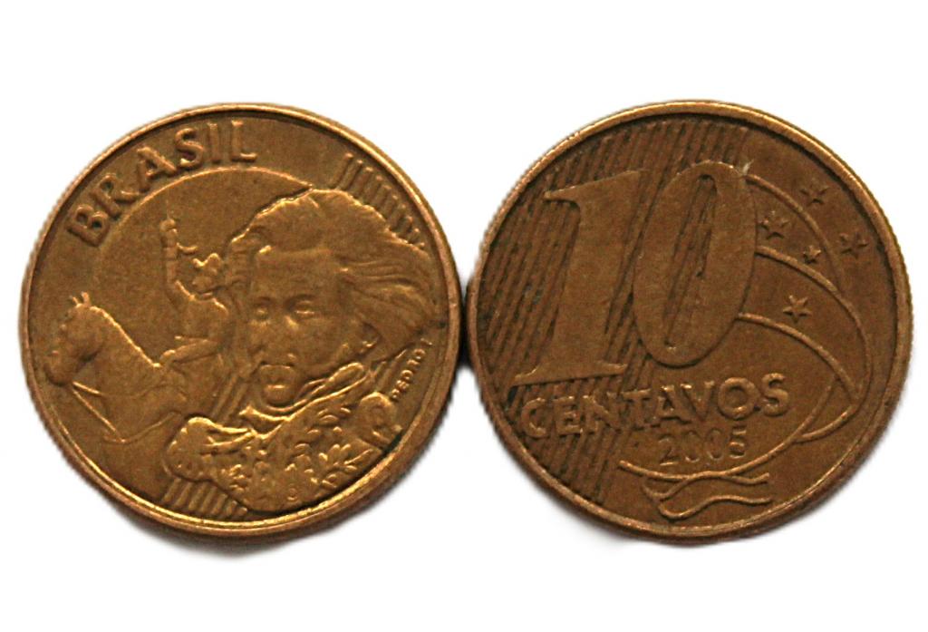 БРАЗИЛИЯ 10 сентаво 2005 (KM# 649.3) Педру I.