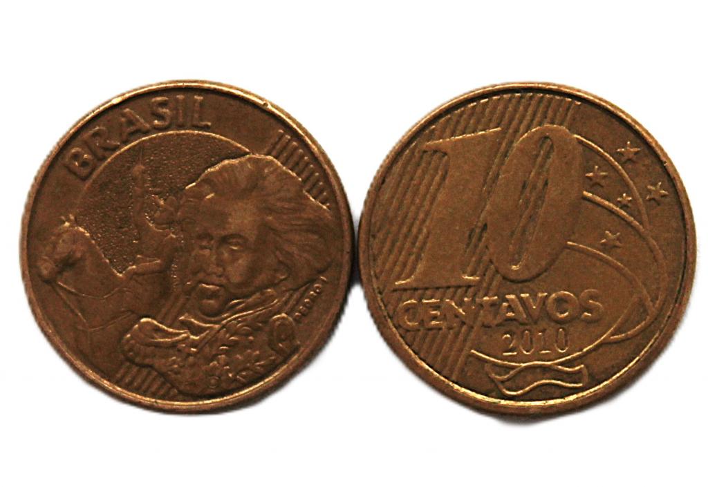 БРАЗИЛИЯ 10 сентаво 2010 (KM# 649.3) Педру I.