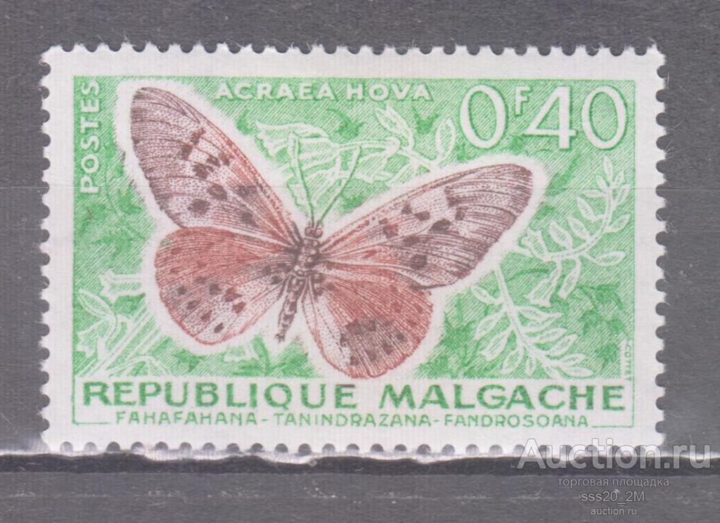 Мадагаскар 1960 бабочка Mi446 MNH