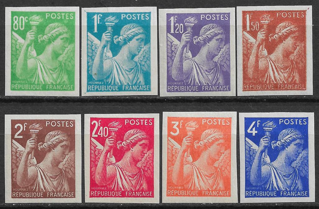 Франция 1944 г. стандарт Ирис, без зубцов, полная серия, № 659-666, MNH OG **