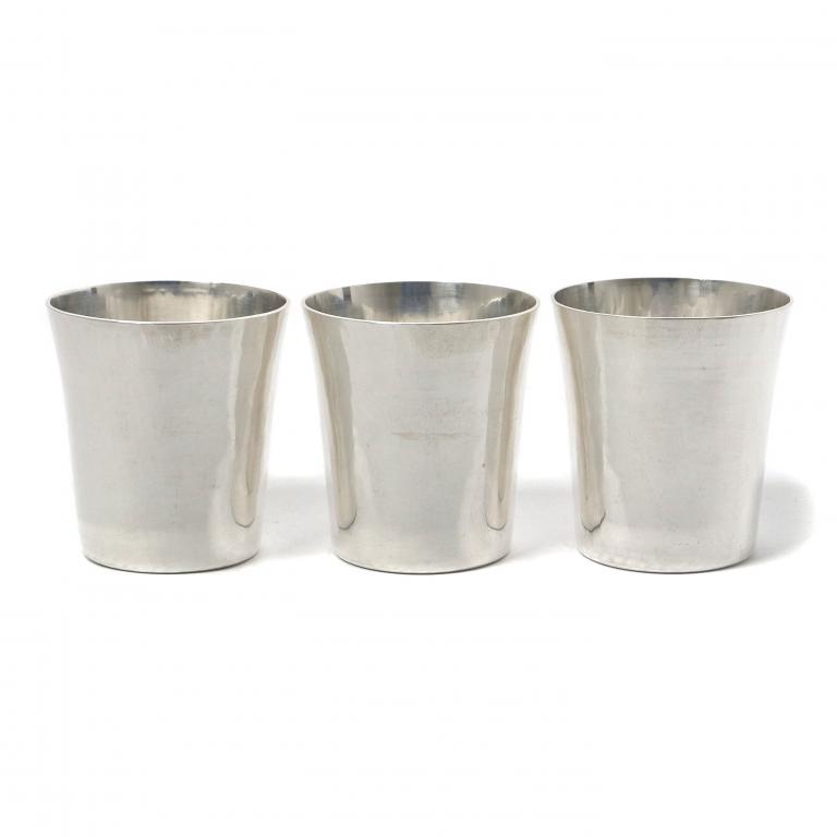 Серебряные стопки, 3 шт. Швеция, 1975 год