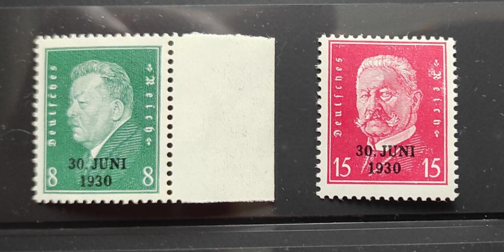 ￼

￼

￼

1/2

￼￼

ГЕРМАНИЯ. РЕЙХ. ВЕЙМАРСКАЯ РЕСПУБЛИКА. 1930 Mi 444-445 ПРЕЗИДЕНТЫ ГЕРМАНИИ. 
