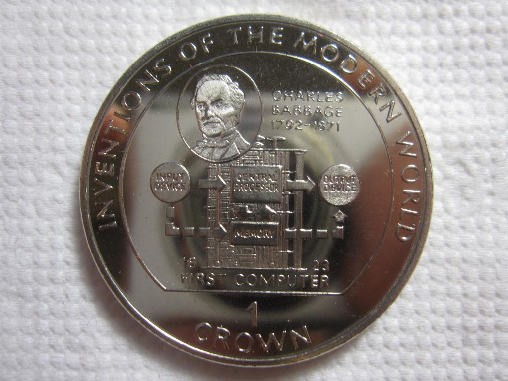 МЭН 1 крона 1995 Изобретения. Чарльз Бэббидж. Первый компьютер UNC!