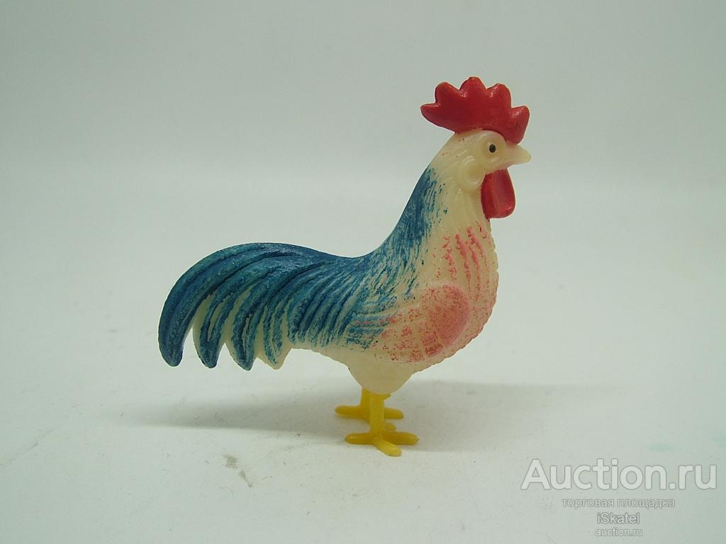 Петух ПЕТУШОК пластик высота  4,8 см СССР елочная игрушка фигурка