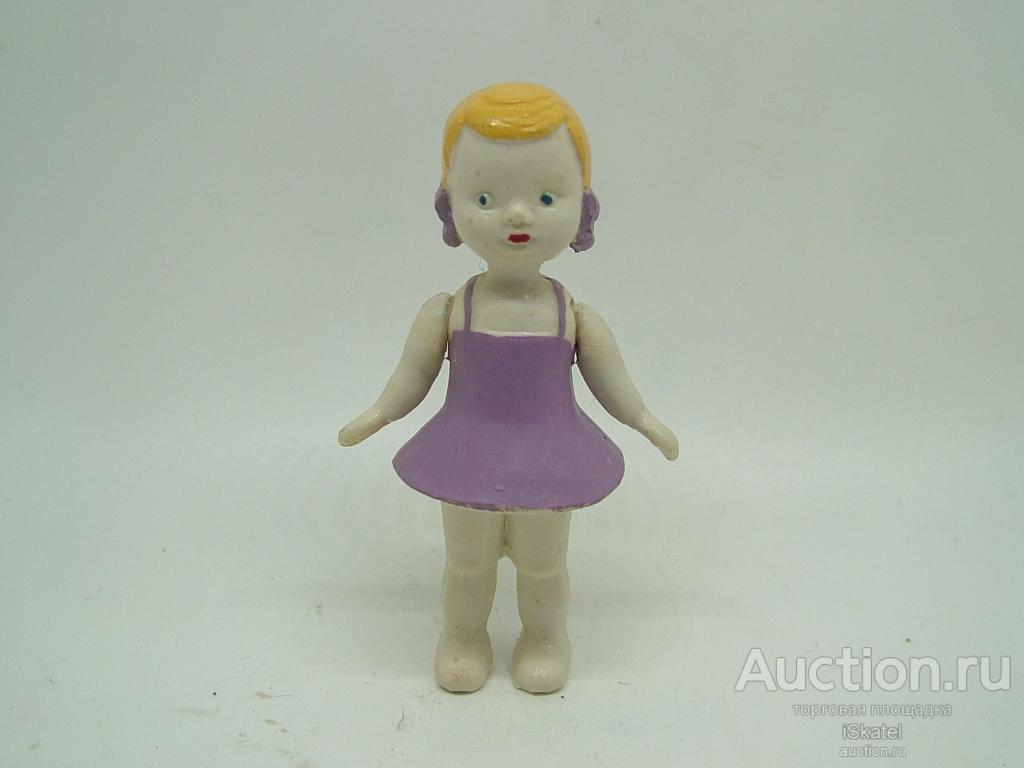 Кукла пупс куколка миниатюрная с бантиками "Кукленок Оля". Колкий пластик. СССР РЕДКОСТЬ!