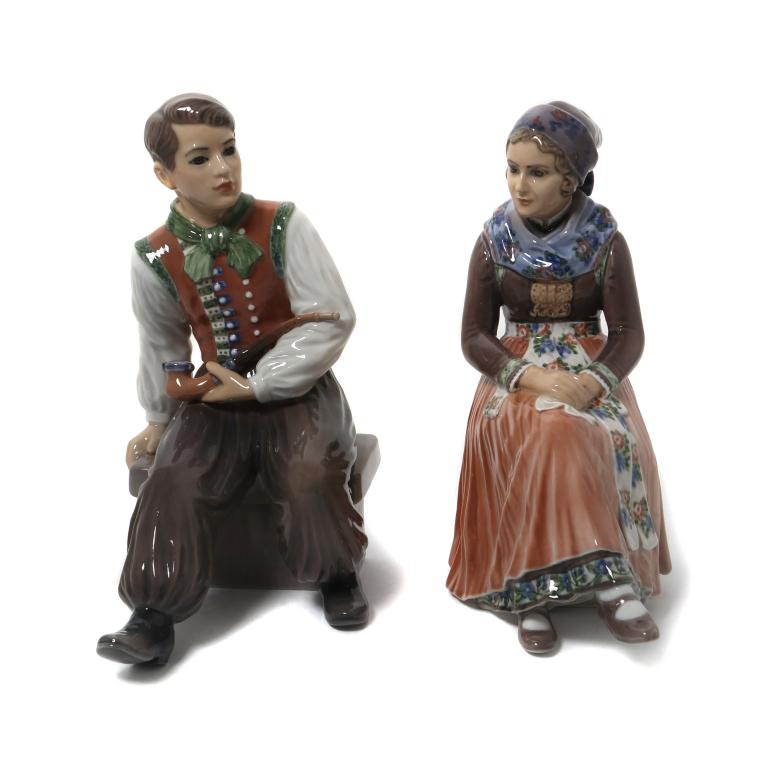 Фарфоровые фигуры "Юноша и девушка". Dahl-Jensen