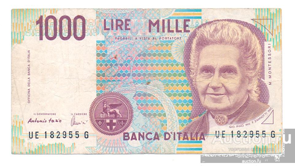 Италия 1000 лир 1990