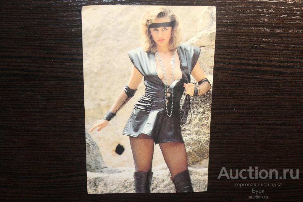 карманный календарик 1991 г. Девушка Ню эротика