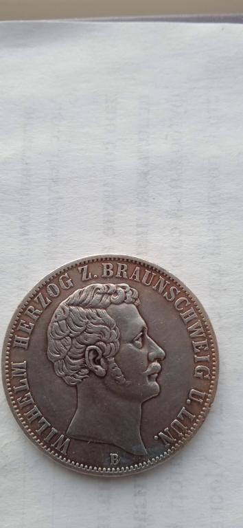 Германия 1 талер 1866 В Брауншвейг.