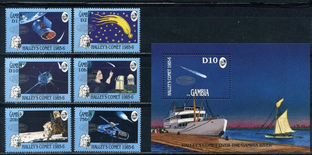 Гамбия космос 1986 M: 656/661 + Block 30 Комета Галлея (надпечатка)