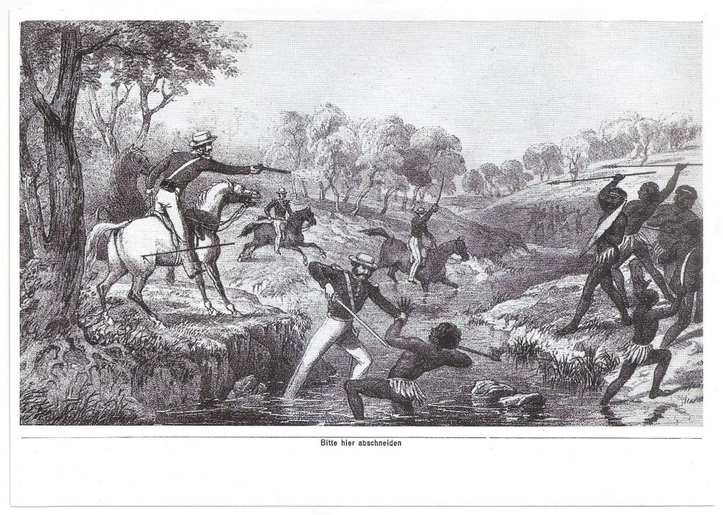 Сигаретный ВКЛАДЫШ №85 Австралийские аборигены как объект охоты Грабительская Англия Германия, 1941