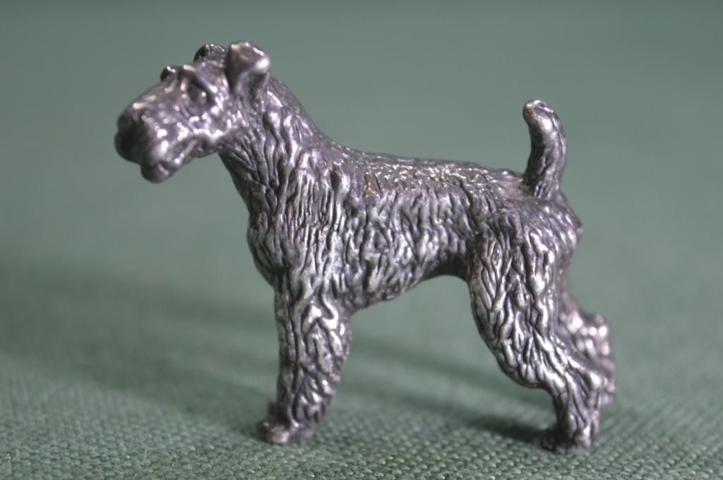 Статуэтка "Собака Терьер". Рельеф. Серебро 925 проба.