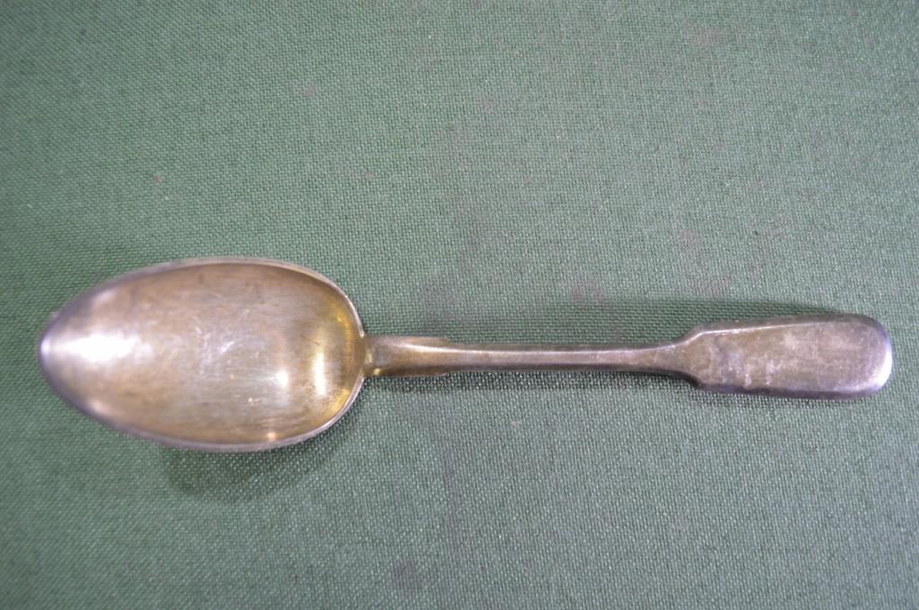 Ложка столовая старинная "Фраже Fraget". Серебрение. Клеймо орел. Варшава. Царская Россия. #3